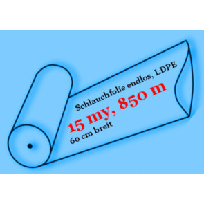 Schlauchfolie Maxima, endlos, LDPE, 15 my, 60 cm breit, 850 Meter