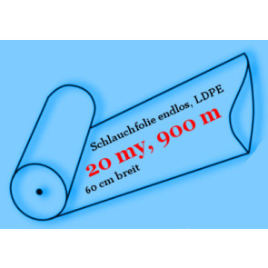 Schlauchfolie Optima, endlos, LDPE, 20 my, 60 cm breit, 900 Meter